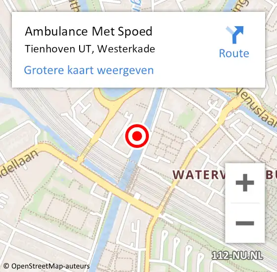 Locatie op kaart van de 112 melding: Ambulance Met Spoed Naar Tienhoven UT, Westerkade op 11 juni 2018 13:15