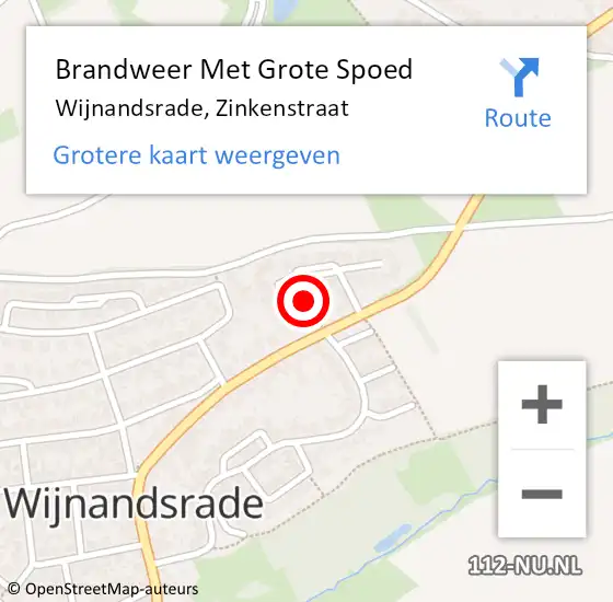 Locatie op kaart van de 112 melding: Brandweer Met Grote Spoed Naar Wijnandsrade, Zinkenstraat op 11 juni 2018 13:19