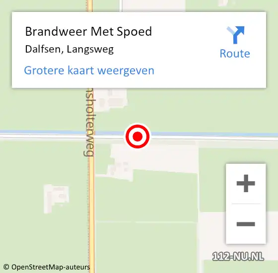Locatie op kaart van de 112 melding: Brandweer Met Spoed Naar Dalfsen, Langsweg op 11 juni 2018 13:24