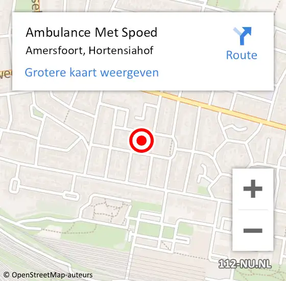 Locatie op kaart van de 112 melding: Ambulance Met Spoed Naar Amersfoort, Hortensiahof op 11 juni 2018 13:50