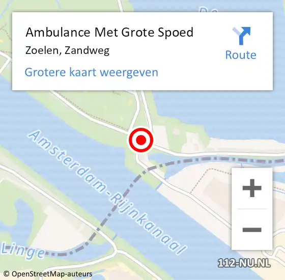 Locatie op kaart van de 112 melding: Ambulance Met Grote Spoed Naar Zoelen, Zandweg op 11 juni 2018 14:47