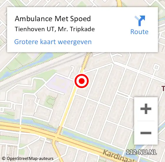 Locatie op kaart van de 112 melding: Ambulance Met Spoed Naar Tienhoven UT, Mr. Tripkade op 11 juni 2018 14:49