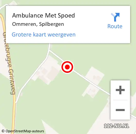 Locatie op kaart van de 112 melding: Ambulance Met Spoed Naar Ommeren, Spilbergen op 11 juni 2018 15:52