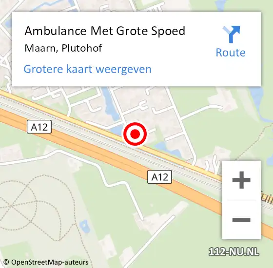 Locatie op kaart van de 112 melding: Ambulance Met Grote Spoed Naar Maarn, Plutohof op 11 juni 2018 17:29