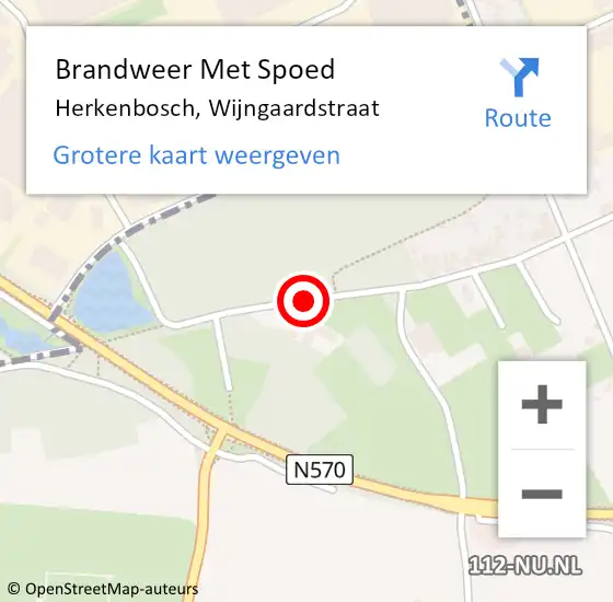 Locatie op kaart van de 112 melding: Brandweer Met Spoed Naar Herkenbosch, Wijngaardstraat op 11 juni 2018 17:30