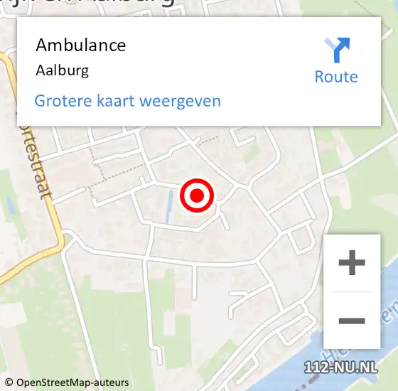 Locatie op kaart van de 112 melding: Ambulance Aalburg op 11 juni 2018 17:45