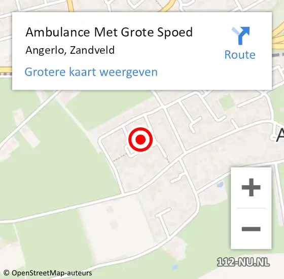 Locatie op kaart van de 112 melding: Ambulance Met Grote Spoed Naar Angerlo, Zandveld op 11 juni 2018 18:36