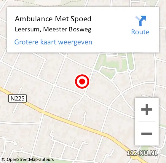 Locatie op kaart van de 112 melding: Ambulance Met Spoed Naar Leersum, Meester Bosweg op 11 juni 2018 18:56