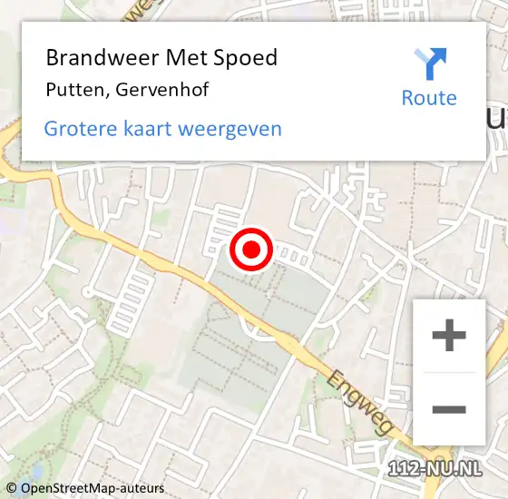 Locatie op kaart van de 112 melding: Brandweer Met Spoed Naar Putten, Gervenhof op 11 juni 2018 19:25