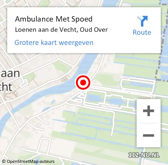 Locatie op kaart van de 112 melding: Ambulance Met Spoed Naar Loenen aan de Vecht, Oud Over op 11 juni 2018 19:25