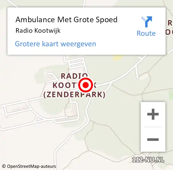 Locatie op kaart van de 112 melding: Ambulance Met Grote Spoed Naar Radio Kootwijk op 11 juni 2018 19:26