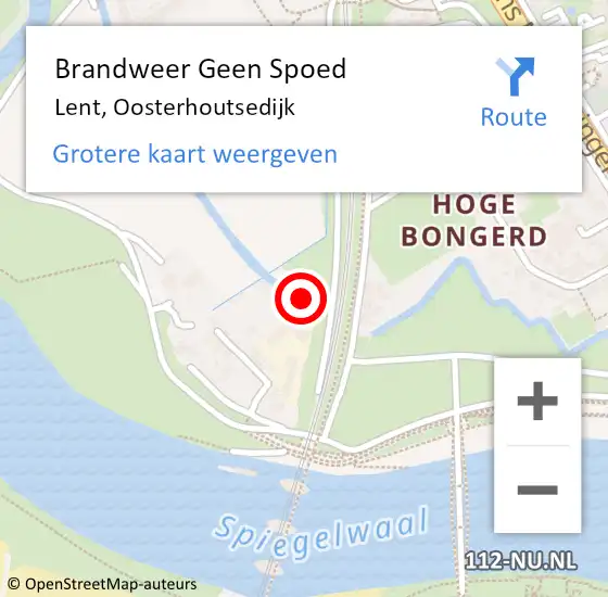 Locatie op kaart van de 112 melding: Brandweer Geen Spoed Naar Lent, Oosterhoutsedijk op 11 juni 2018 20:28