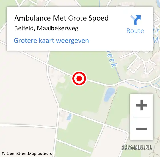 Locatie op kaart van de 112 melding: Ambulance Met Grote Spoed Naar Belfeld, Maalbekerweg op 11 juni 2018 20:36