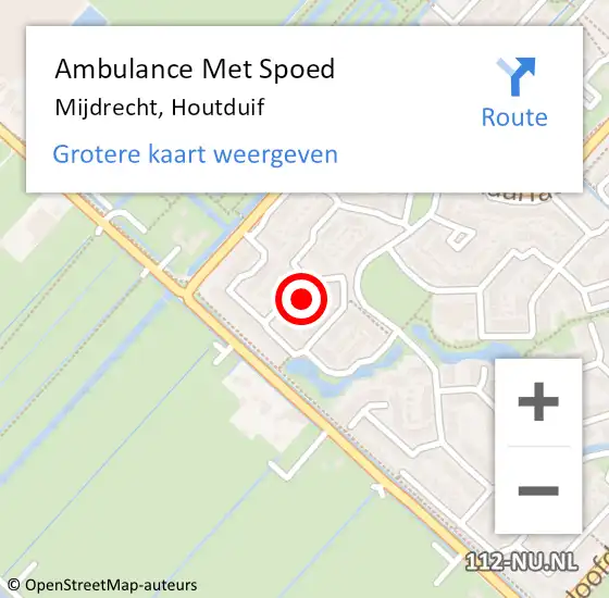 Locatie op kaart van de 112 melding: Ambulance Met Spoed Naar Mijdrecht, Houtduif op 11 juni 2018 20:46