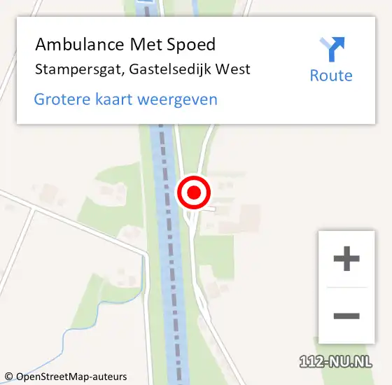 Locatie op kaart van de 112 melding: Ambulance Met Spoed Naar Stampersgat, Gastelsedijk West op 11 juni 2018 21:53