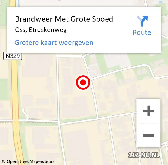 Locatie op kaart van de 112 melding: Brandweer Met Grote Spoed Naar Oss, Etruskenweg op 11 juni 2018 22:41