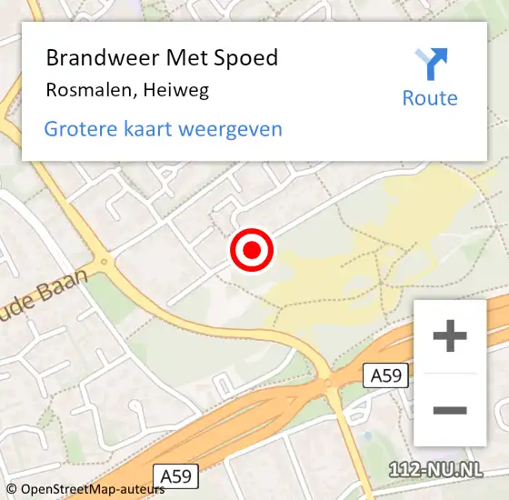 Locatie op kaart van de 112 melding: Brandweer Met Spoed Naar Rosmalen, Heiweg op 12 juni 2018 04:06