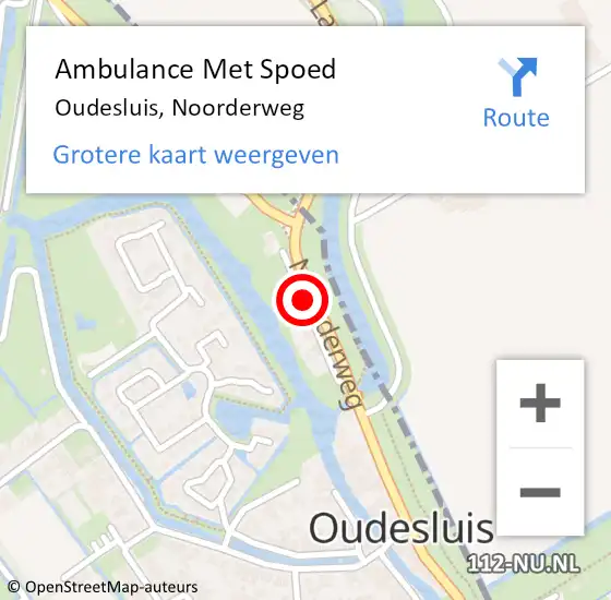 Locatie op kaart van de 112 melding: Ambulance Met Spoed Naar Oudesluis, Noorderweg op 12 juni 2018 04:35