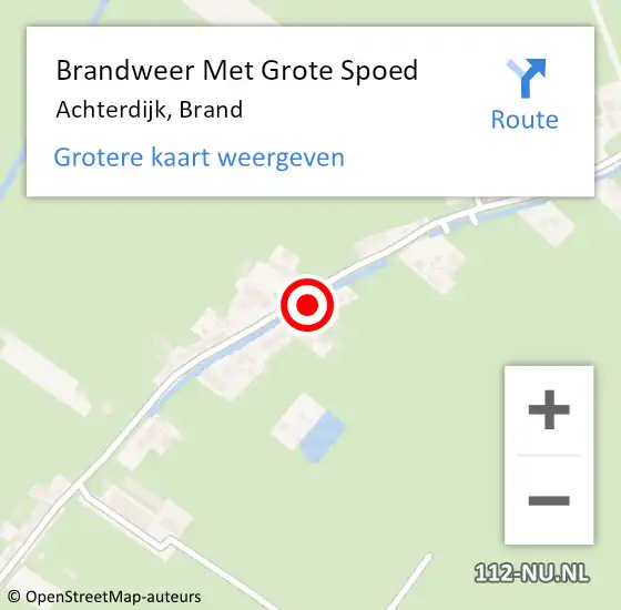 Locatie op kaart van de 112 melding: Brandweer Met Grote Spoed Naar Achterdijk, Brand op 12 juni 2018 05:32