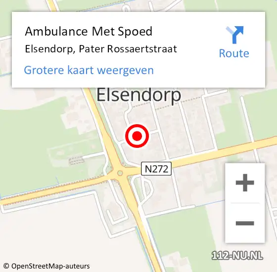 Locatie op kaart van de 112 melding: Ambulance Met Spoed Naar Elsendorp, Pater Rossaertstraat op 12 juni 2018 07:42