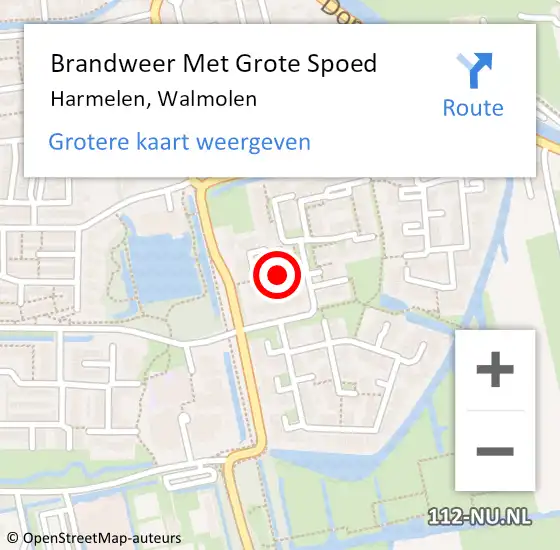 Locatie op kaart van de 112 melding: Brandweer Met Grote Spoed Naar Harmelen, Walmolen op 12 juni 2018 08:12