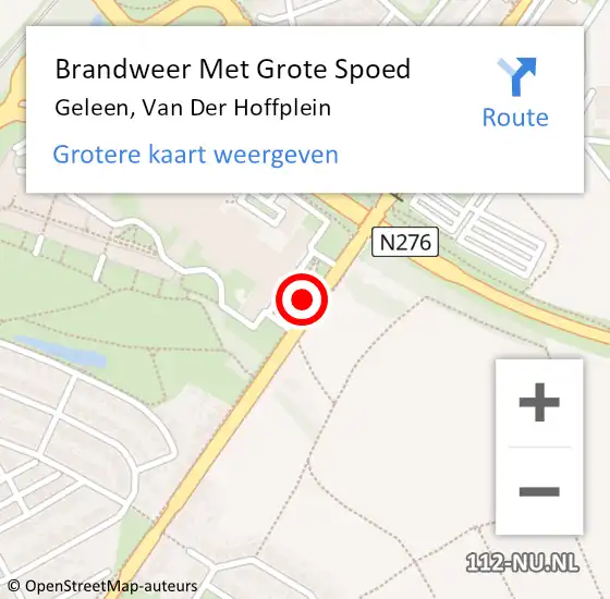 Locatie op kaart van de 112 melding: Brandweer Met Grote Spoed Naar Geleen, Van Der Hoffplein op 12 juni 2018 08:57