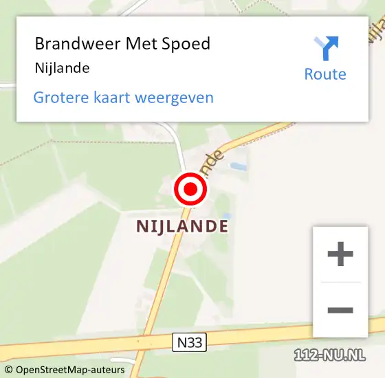 Locatie op kaart van de 112 melding: Brandweer Met Spoed Naar Nijlande op 12 juni 2018 08:59