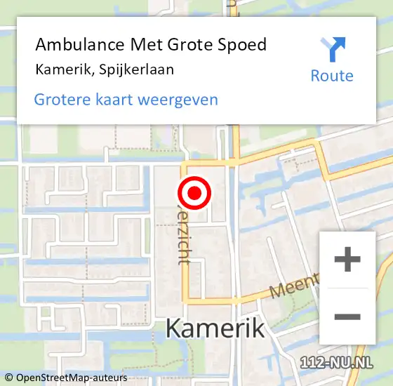 Locatie op kaart van de 112 melding: Ambulance Met Grote Spoed Naar Kamerik, Spijkerlaan op 12 juni 2018 09:12