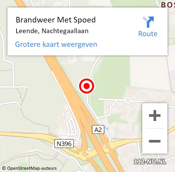 Locatie op kaart van de 112 melding: Brandweer Met Spoed Naar Leende, Nachtegaallaan op 12 juni 2018 10:43