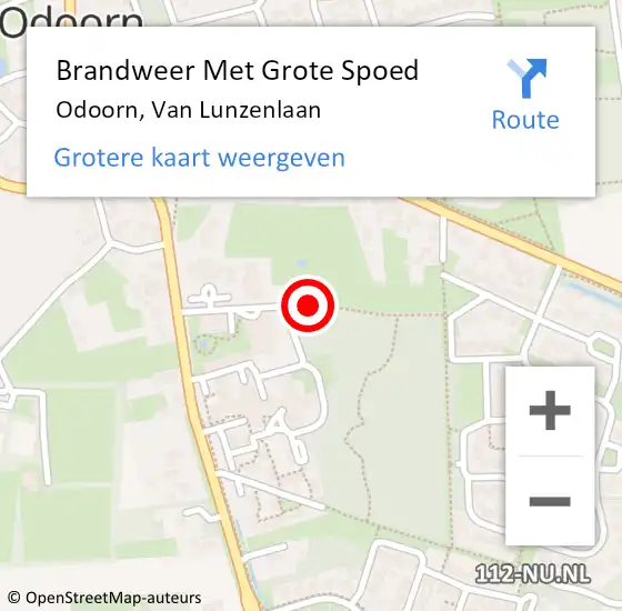 Locatie op kaart van de 112 melding: Brandweer Met Grote Spoed Naar Odoorn, Van Lunzenlaan op 12 juni 2018 10:50