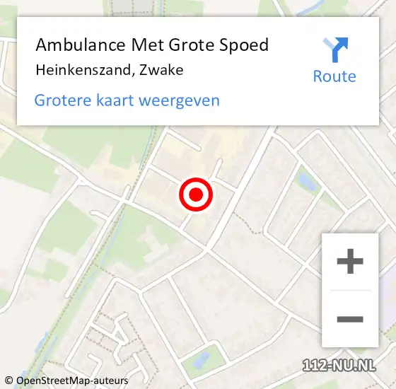 Locatie op kaart van de 112 melding: Ambulance Met Grote Spoed Naar Heinkenszand, Zwake op 12 juni 2018 12:17