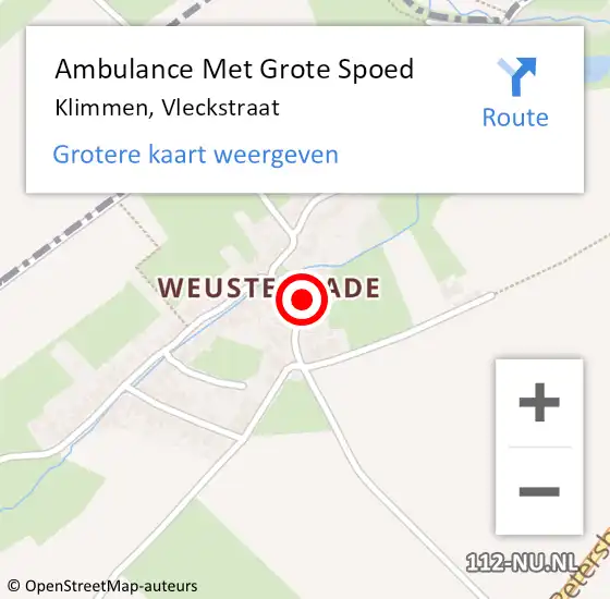 Locatie op kaart van de 112 melding: Ambulance Met Grote Spoed Naar Klimmen, Vleckstraat op 27 februari 2014 13:59