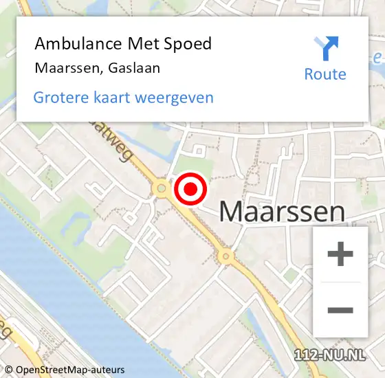 Locatie op kaart van de 112 melding: Ambulance Met Spoed Naar Maarssen, Gaslaan op 12 juni 2018 13:52