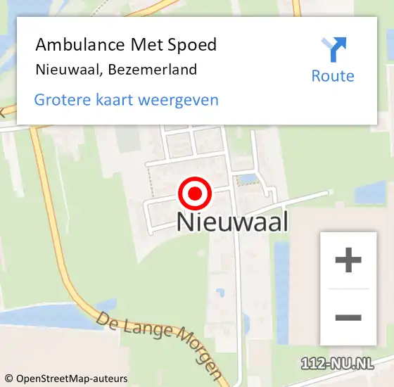 Locatie op kaart van de 112 melding: Ambulance Met Spoed Naar Nieuwaal, Bezemerland op 12 juni 2018 14:00