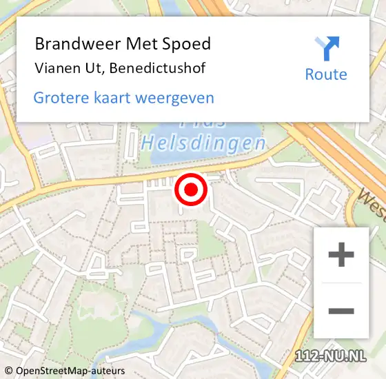 Locatie op kaart van de 112 melding: Brandweer Met Spoed Naar Vianen Ut, Benedictushof op 12 juni 2018 15:08