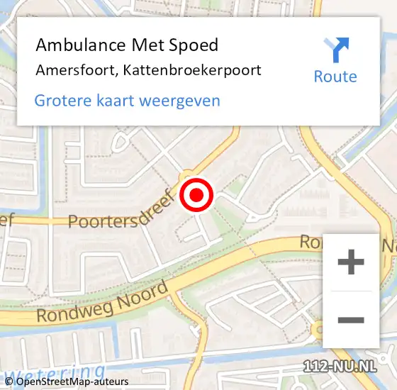 Locatie op kaart van de 112 melding: Ambulance Met Spoed Naar Amersfoort, Kattenbroekerpoort op 12 juni 2018 15:32