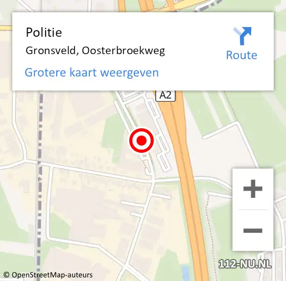 Locatie op kaart van de 112 melding: Politie Gronsveld, Oosterbroekweg op 12 juni 2018 16:19