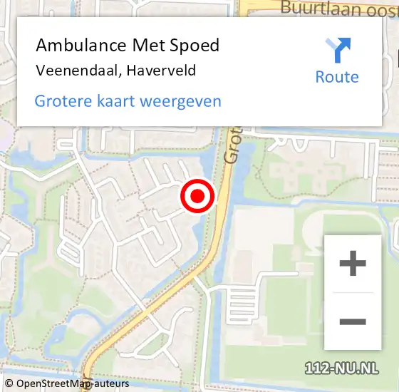 Locatie op kaart van de 112 melding: Ambulance Met Spoed Naar Veenendaal, Haverveld op 12 juni 2018 16:42