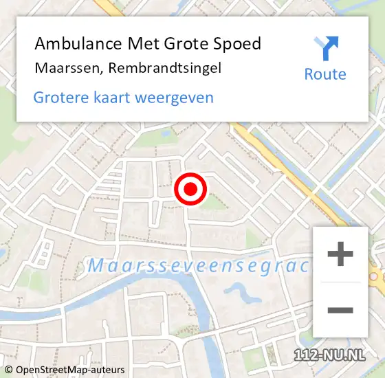 Locatie op kaart van de 112 melding: Ambulance Met Grote Spoed Naar Maarssen, Rembrandtsingel op 12 juni 2018 17:46