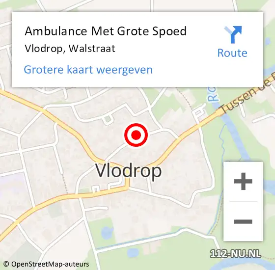 Locatie op kaart van de 112 melding: Ambulance Met Grote Spoed Naar Vlodrop, Walstraat op 27 februari 2014 14:25