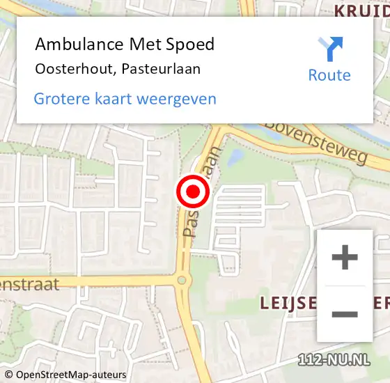 Locatie op kaart van de 112 melding: Ambulance Met Spoed Naar Oosterhout, Pasteurlaan op 12 juni 2018 20:18