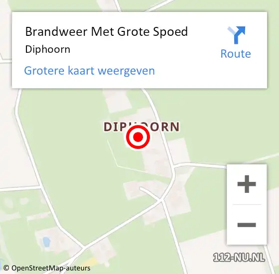 Locatie op kaart van de 112 melding: Brandweer Met Grote Spoed Naar Diphoorn op 12 juni 2018 20:51