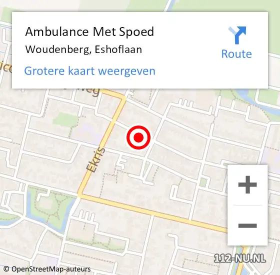 Locatie op kaart van de 112 melding: Ambulance Met Spoed Naar Woudenberg, Eshoflaan op 12 juni 2018 20:52