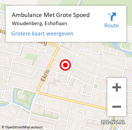 Locatie op kaart van de 112 melding: Ambulance Met Grote Spoed Naar Woudenberg, Eshoflaan op 12 juni 2018 20:52