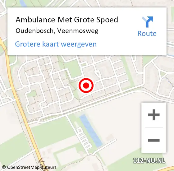 Locatie op kaart van de 112 melding: Ambulance Met Grote Spoed Naar Oudenbosch, Veenmosweg op 12 juni 2018 22:01
