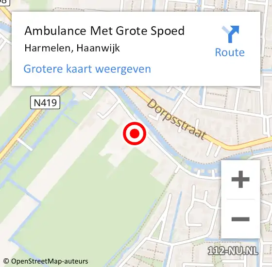 Locatie op kaart van de 112 melding: Ambulance Met Grote Spoed Naar Harmelen, Haanwijk op 12 juni 2018 22:07