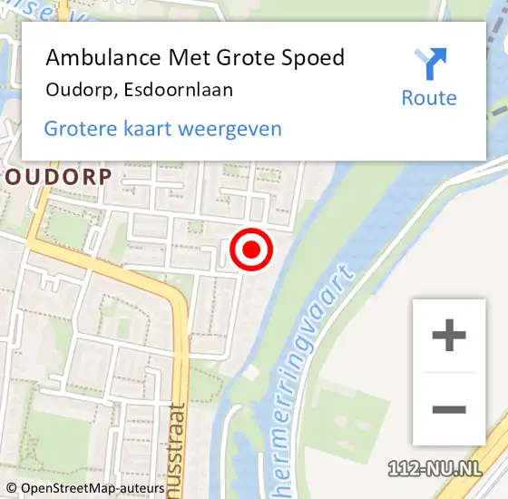 Locatie op kaart van de 112 melding: Ambulance Met Grote Spoed Naar Oudorp, Esdoornlaan op 12 juni 2018 22:23