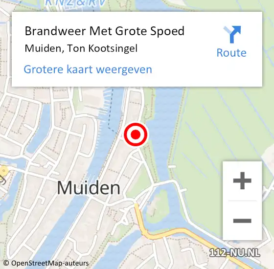 Locatie op kaart van de 112 melding: Brandweer Met Grote Spoed Naar Muiden, Ton Kootsingel op 13 juni 2018 01:42