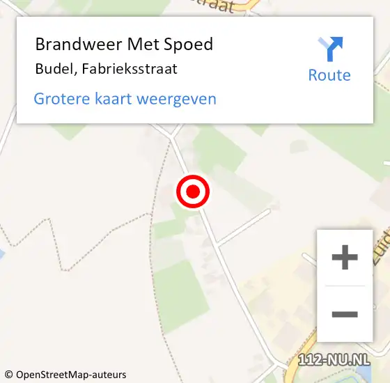 Locatie op kaart van de 112 melding: Brandweer Met Spoed Naar Budel, Fabrieksstraat op 13 juni 2018 05:17