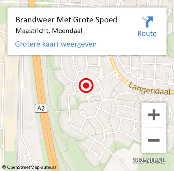 Locatie op kaart van de 112 melding: Brandweer Met Grote Spoed Naar Maastricht, Meendaal op 13 juni 2018 08:39